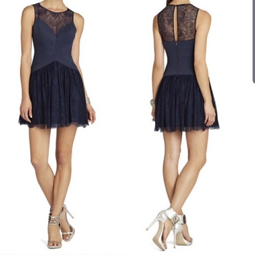 Bcbg navy cocktail dress